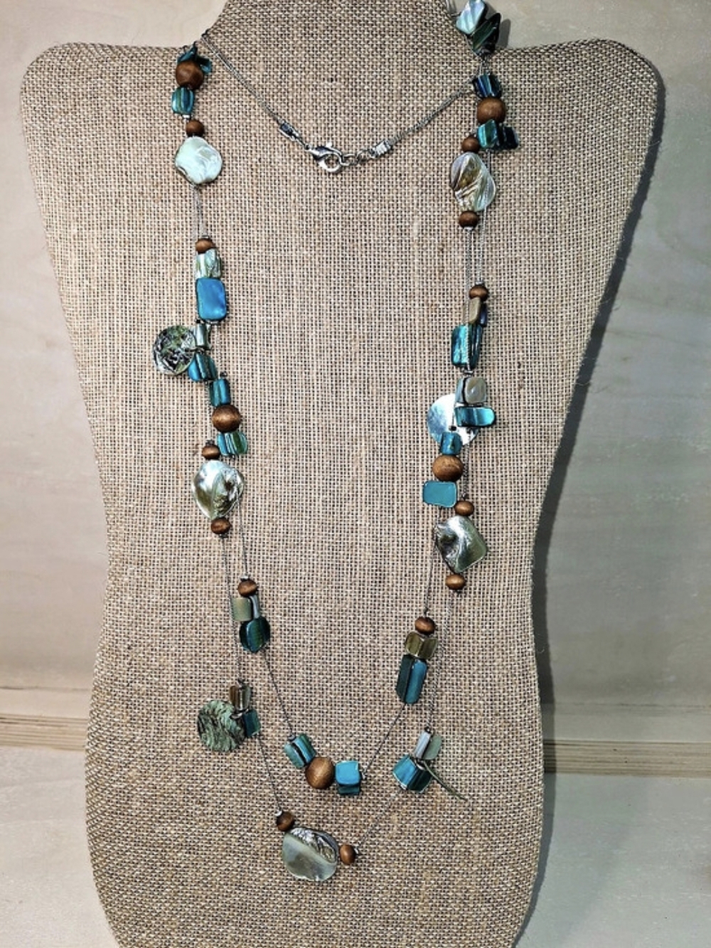 Beaded Shell Statement Necklace